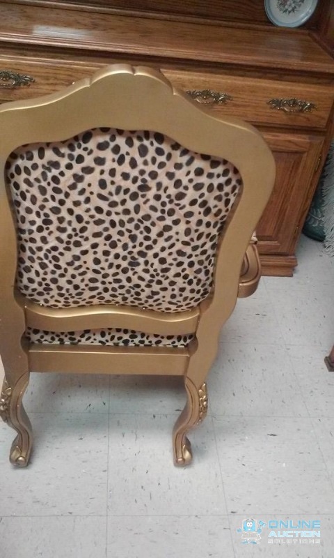 Stunning Brand New High End Bombay Oversized Hand Carved Faux Leopard Fur Parlor Chair