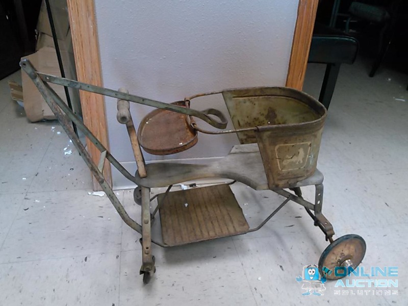antique metal stroller