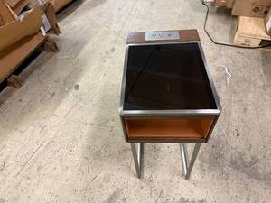 lot 58 image: Bed Side Table With Glas Top And Charging Port