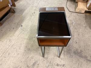 lot 59 image: Bed Side Table With Glas Top And Charging Port