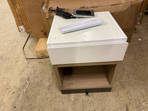 lot 63 image: King Sized Bedside Table With Charging Port