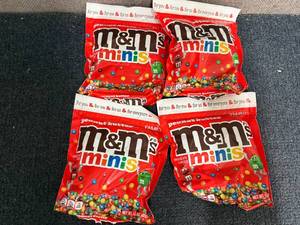 lot 206 image: 4 Bags Of Mini Peanut Buttter M&MS