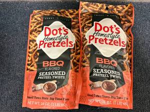 lot 256 image: 2 1Lb Bags Of Dots Bbq Pretzels
