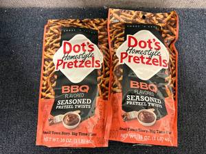 lot 257 image: 2 1Lb Bags Of Dots Bbq Pretzels