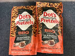 lot 260 image: 2 1Lb Bags Of Dots Bbq Pretzels