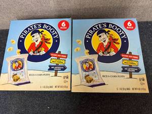 lot 262 image: 2 X 6Ct Packs Of Pirates Booty White Cheddar Puffs
