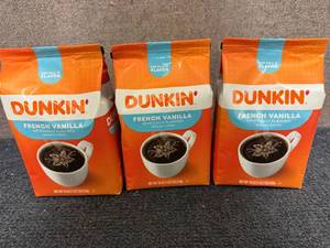 lot 264 image: 3 Bags Of Dunkin French Vanilla Coffee