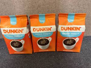 lot 265 image: 3 Bags Of Dunkin French Vanilla Coffee