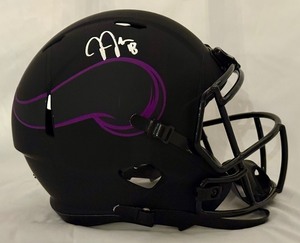 Justin Jefferson Autographed Eclipse Speed Riddell Replica Helmet Beckett Authenticated Minnesota Vikings Football