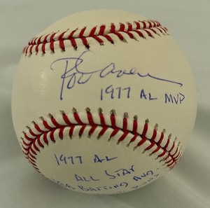 lot 16 image: Rod Carew Autographed Stat Ball With 18 Inscriptions Rawlings OMLB Selig Ball Minnesota Twins Baseball