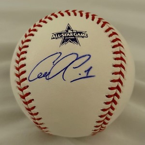 lot 55 image: Carlos Correa Autographed 2021 All-Star Game Rawlings Official Manfred Jr. Baseball Minnesota Twins