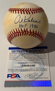 lot 41 image: Al Kaline Signed Baseball With PSA COA Rawlings OALB Budig Ball