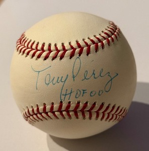 lot 43 image: Tony Prerez Autographed and Inscribed HOF 00 Rawlings ONLB Baseball