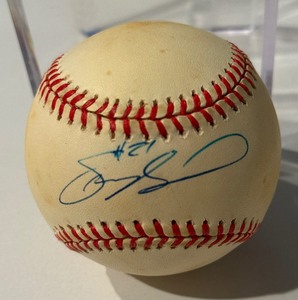 lot 63 image: Sammy Sosa Autographed Baseball Rawligns ONLB Ball With COA