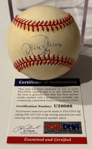 lot 77 image: Roberto Alomar Autographed Baseabll With PSA COA Rawlings OALB Budig Ball