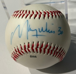 lot 87 image: Maury Wills Autographed Dodgers Rawlings ONLB Baseball
