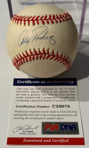 lot 37 image: Alex Rodriguez Autographed Baseball With PSA COA Rawlings OALB Budig Ball