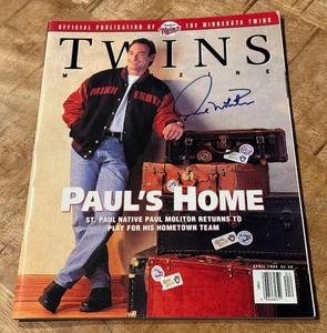 lot 34 image: Paul Molitor Autographed Minnesota Twins Baseball Magazine