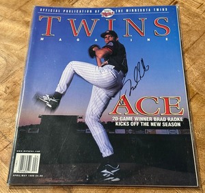 lot 42 image: Brad Radke Autographed Minnesota Twins Baseball Magazine