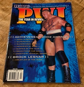 lot 48 image: Brock Lesnar Autographed Pro Wresting Illustrated Magazine