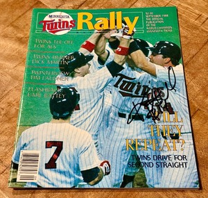 lot 54 image: Kent Hrbek Autographed Minnesota Twins Baseball Rally Magazine