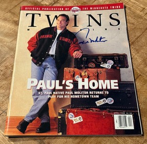lot 58 image: Paul Molitor Autographed Minnesota Twins Baseball Magazine