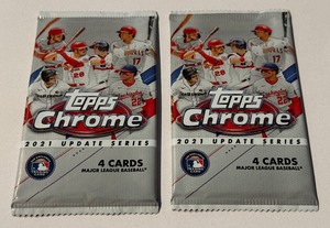lot 106 image: 2 Packs 2021 Topps Chrome Update Baseball Cards