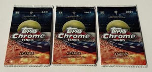 lot 108 image: 3 Packs 2021 Topps Chrome Tennis Cards