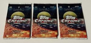 lot 110 image: 3 Packs 2021 Topps Chrome Tennis Cards