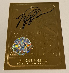 lot 116 image: Michael Jordan 23 kt Gold Gems Limited Edition 252 1997 Fleer