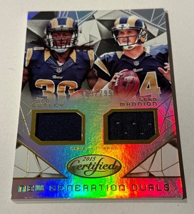 lot 117 image: Todd Gurley  Sean Manion 799 Dual Relic 2015 Certified New Generation Duals #NG-STL Football Card