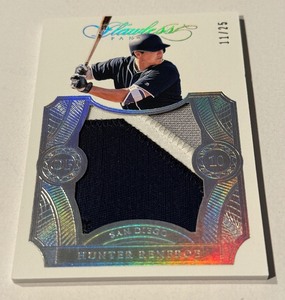 lot 120 image: Hunter Renfroe 25 Tri-Color Patch 2017 Flawless #RP-HR Numbered 1125 Baseball Card