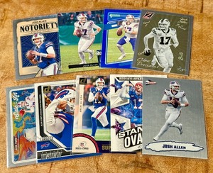 lot 131 image: Josh Allen 9 Card Football Lot With Inserts