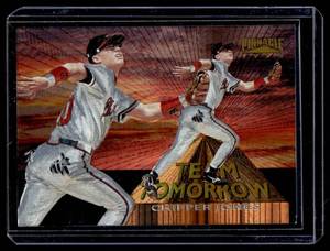lot 136 image: Chipper Jones Premium Insert  1996 Pinnacle Team Tomorrow #6 Atlanta Braves Baseball Card
