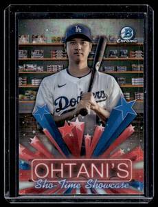 lot 141 image: Shohei Ohtani Refractor  2025 Bowman Hobby Stars #HS-4 Los Angeles Dodgers Baseball Card