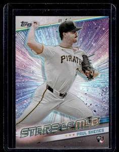 lot 144 image: Paul Skenes Foil RC 2024 Topps Update Stars of MLB #SMLB-64 Pittsburgh Pirates Baseball Card