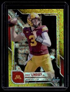 lot 155 image: Drake Lindsey 350 RC 2025 Bowman Chrome University #96 University of Minnesota Football Card