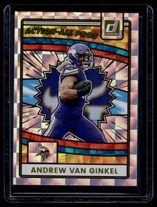 lot 158 image: Andrew Van Ginkel 199 Gold Foil SP  2025 Donruss Action-All Pros #AAP-AVG Minnesota Vikings Football Card