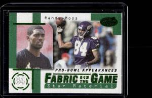 lot 160 image: Randy Moss 750  1999 Leaf Certified Fabric of the Game #FG18 Minnesota Vikings Football Card