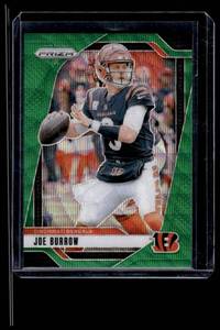 lot 167 image: Joe Burrow Green Wave Refractor  2024 Panini Prizm #55 Cincinnati Bengals Football Card