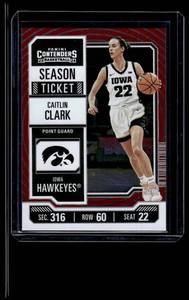 lot 179 image: Caitlin Clark RC 2024 Panini Contenders #CC3 Indiana Fever Basketball Card