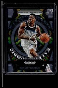 lot 185 image: Anthony Edwards Insert  2025 Prizm Black #7 Minnesota Timberwolves Basketball Card