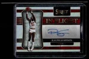 lot 195 image: Ralph Sampson Auto In Flight  2022 Select Prizm #IF-RSP Houston Rockets Basketball Card