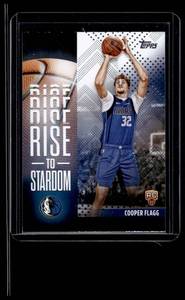 lot 199 image: Cooper Flagg RC 2025 Topps Rise to Stardom #RTS-1 Dallas Mavericks Basketball Card