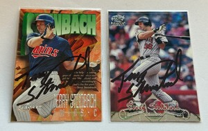 lot 25A image: (2) Terry Steinbach Autograph Minnesota Twins Baseball Cards
