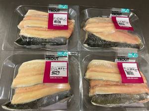 lot 3 image: Rainbow Trout Skin-On Fillets - 4 Vacuum-Sealed Packs