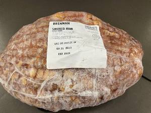 lot 6 image: Brennan Smoked Ham Water Added - Approx. 8.2 lb (Frozen, Expired)