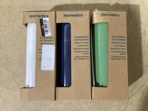 lot 310 image: LOT OF 3 Homedics Portable USB Ultrasonic Humidifier
