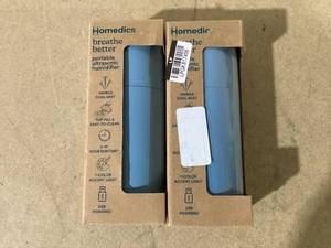 lot 312 image: LOT OF 2 Homedics Portable USB Ultrasonic Humidifier