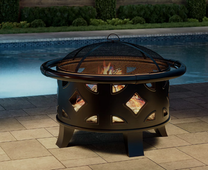 lot 22 image: Mosaic Dwight Deep Bowl 29 in Fire Pit